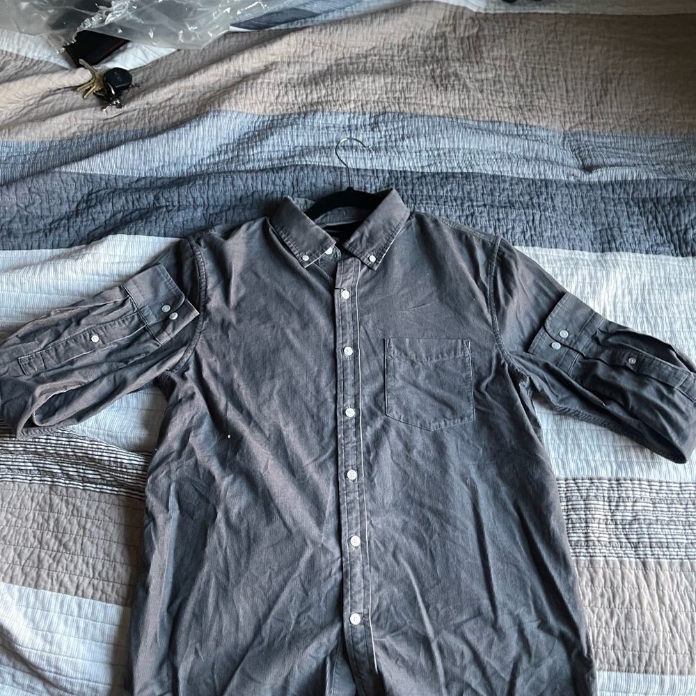Banana Republic Gray Casual Button Down Shirt